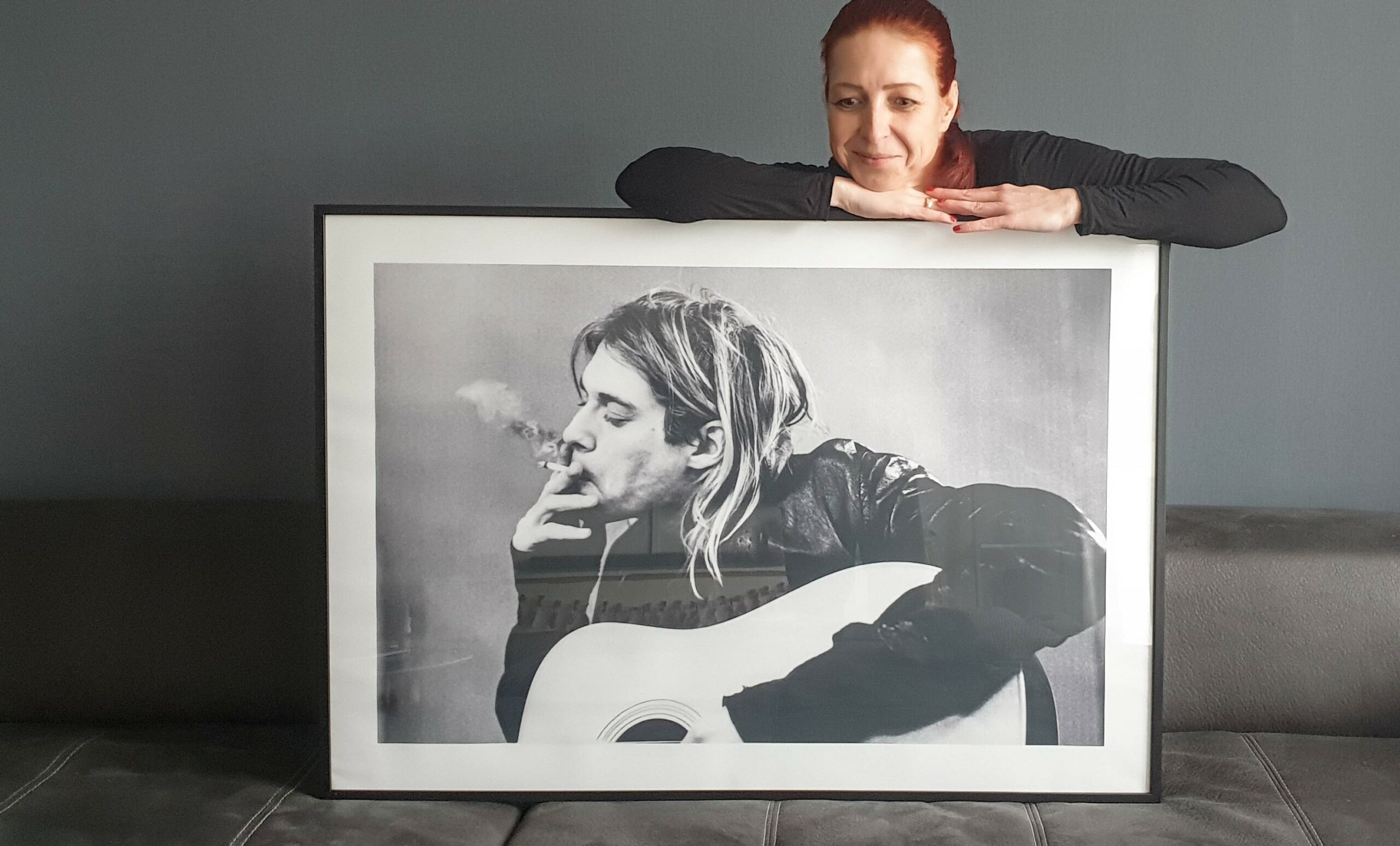 Kurt Cobain Poster eingerahmt von Gallerix