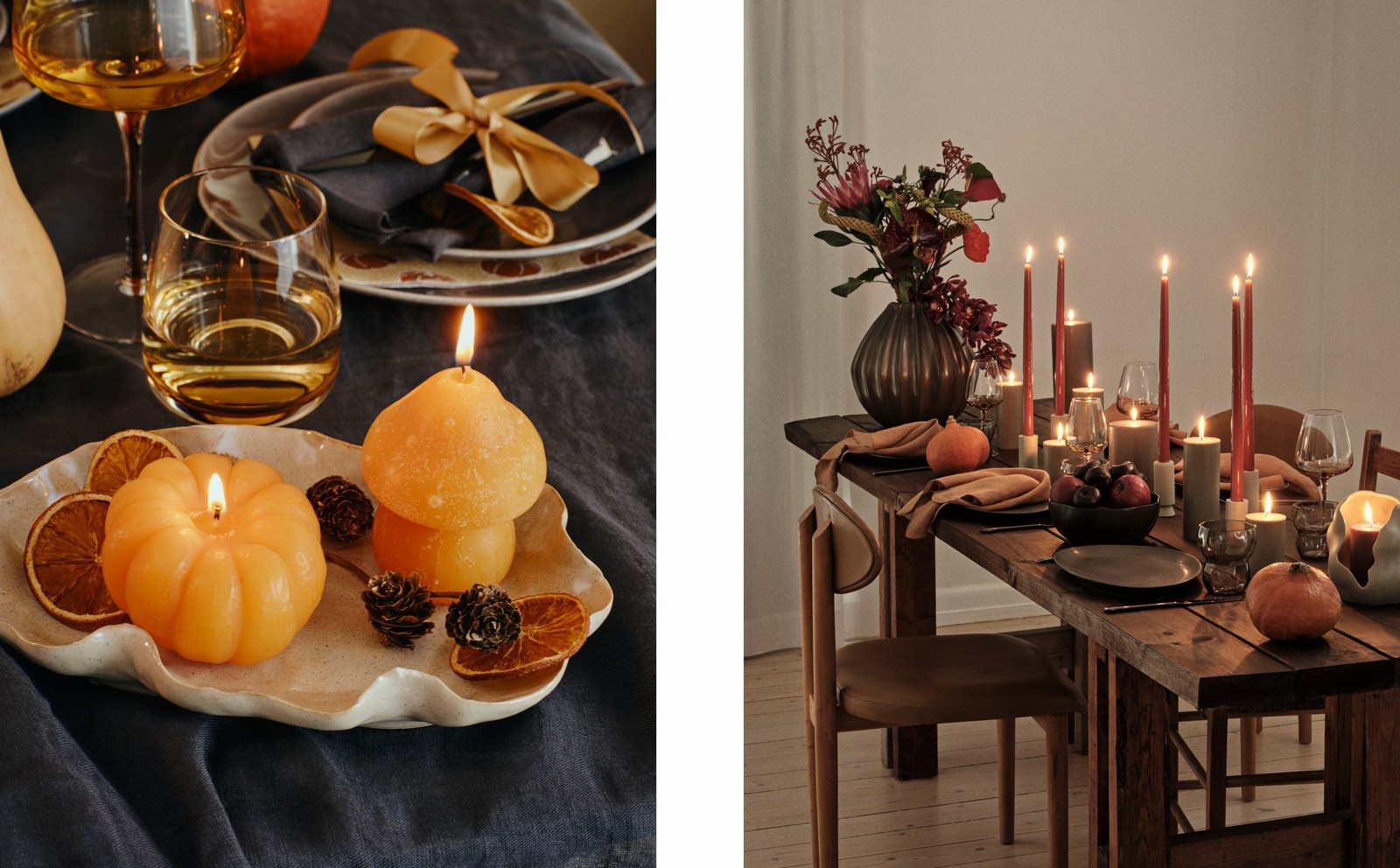 Herbstdekoration, Tisch, Keramik, Kerzen von Broste Copenhagen